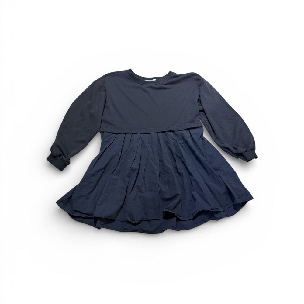 Krush Dark Blue Sweatshirt Pleated Dress Size L